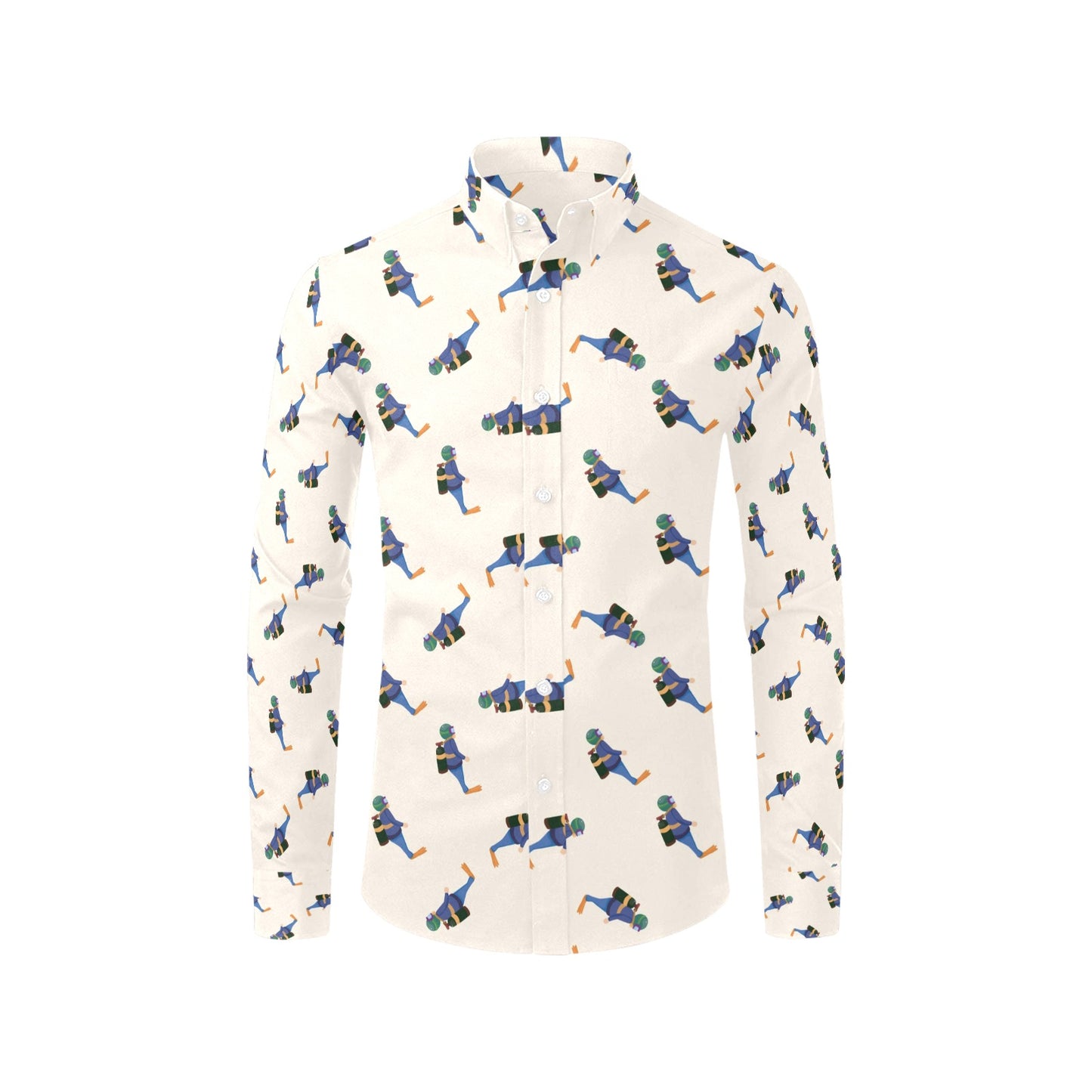 Scuba Driver Print Design LKS301 Men's Long Sleeve Dress Shirt