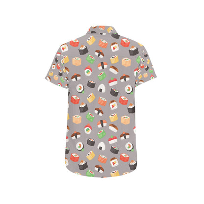 Sushi Print Design LKS307 Men Short Sleeve Button Up Shirt