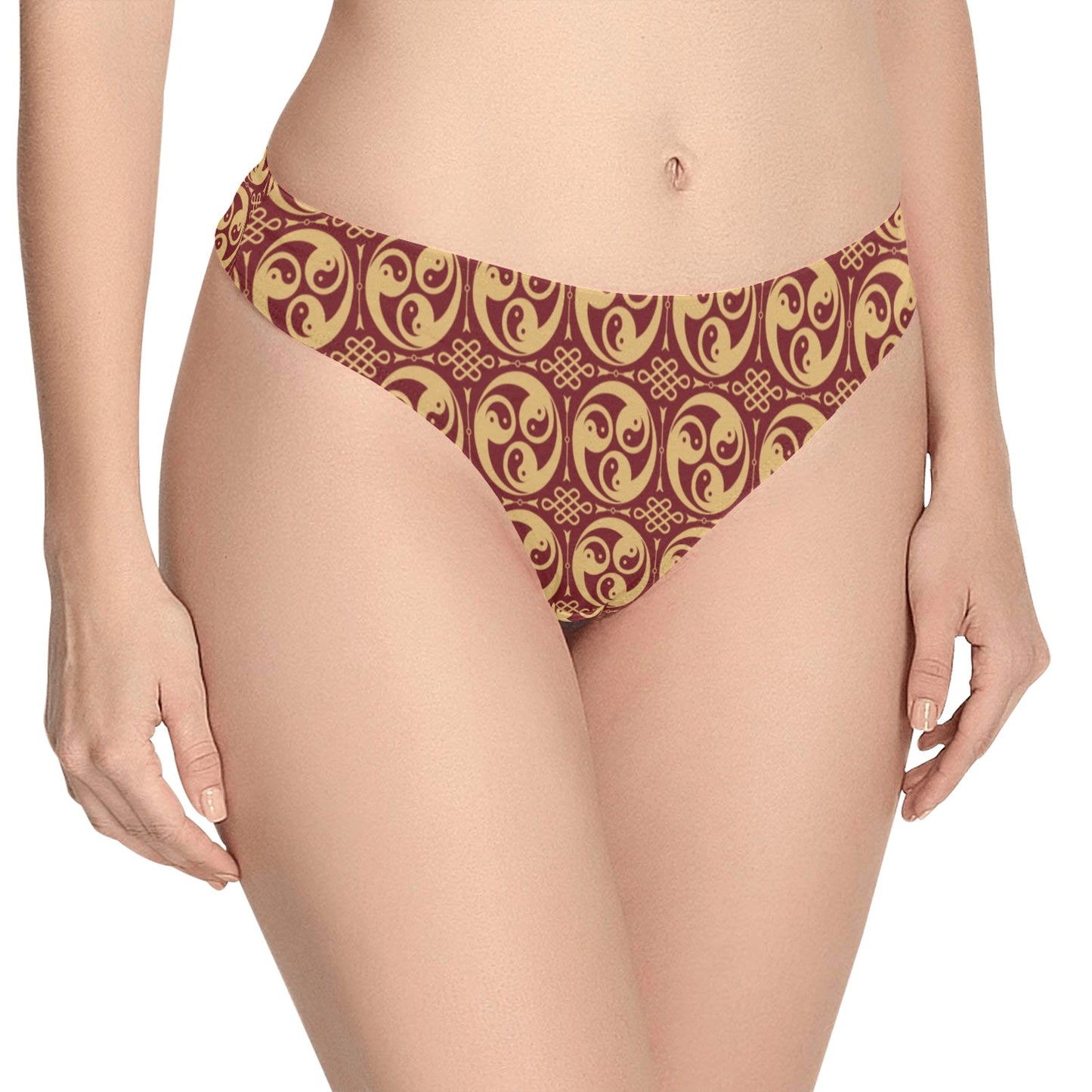 Yin Yang Style Pattern Design Print Women's Thongs