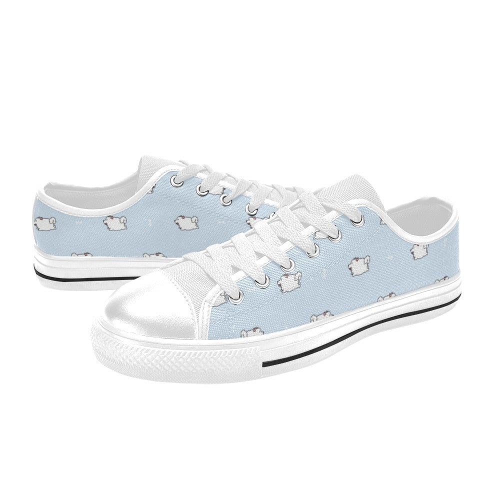 Samoyeds Print Design LKS302 Women's White Low Top Shoes