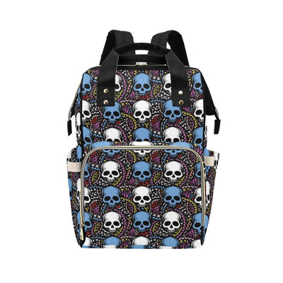 Skull Print Design LKS305 Diaper Bag Backpack