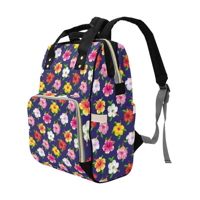 Hibiscus Colorful Print Design LKS301 Diaper Bag Backpack