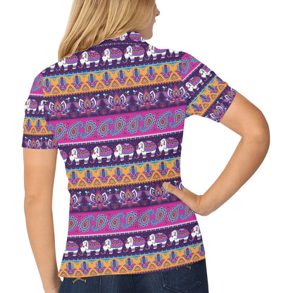 Boho Indian Style Pattern Women's Polo Shirt