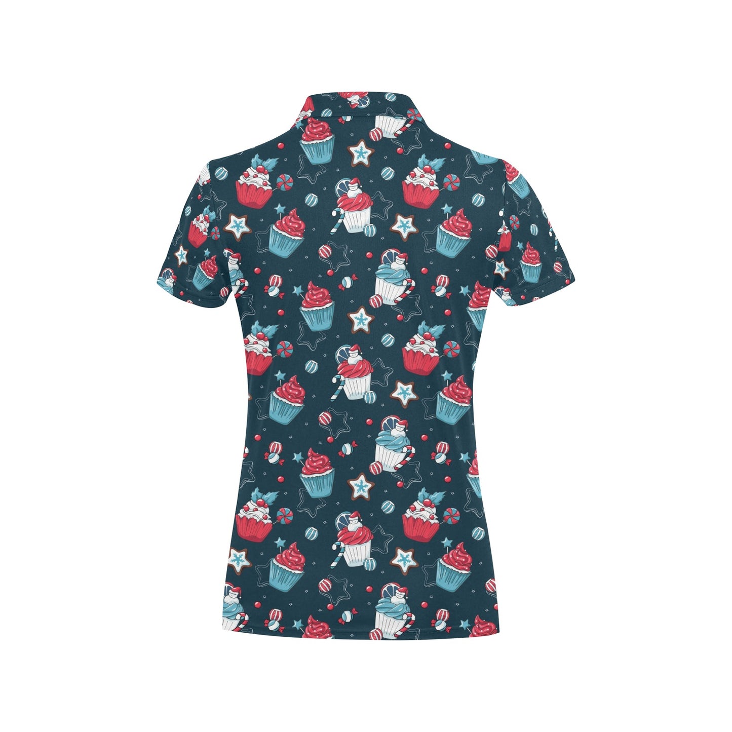 Cupcake Pattern Print Design 03 Women's Polo Shirt