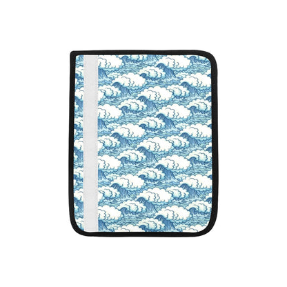 Wave Japan Style Print Design LKS304 Car Seat Belt Cover