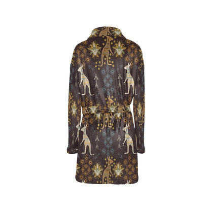Kangaroos Pattern Print Design 03 Women's Fleece Robe