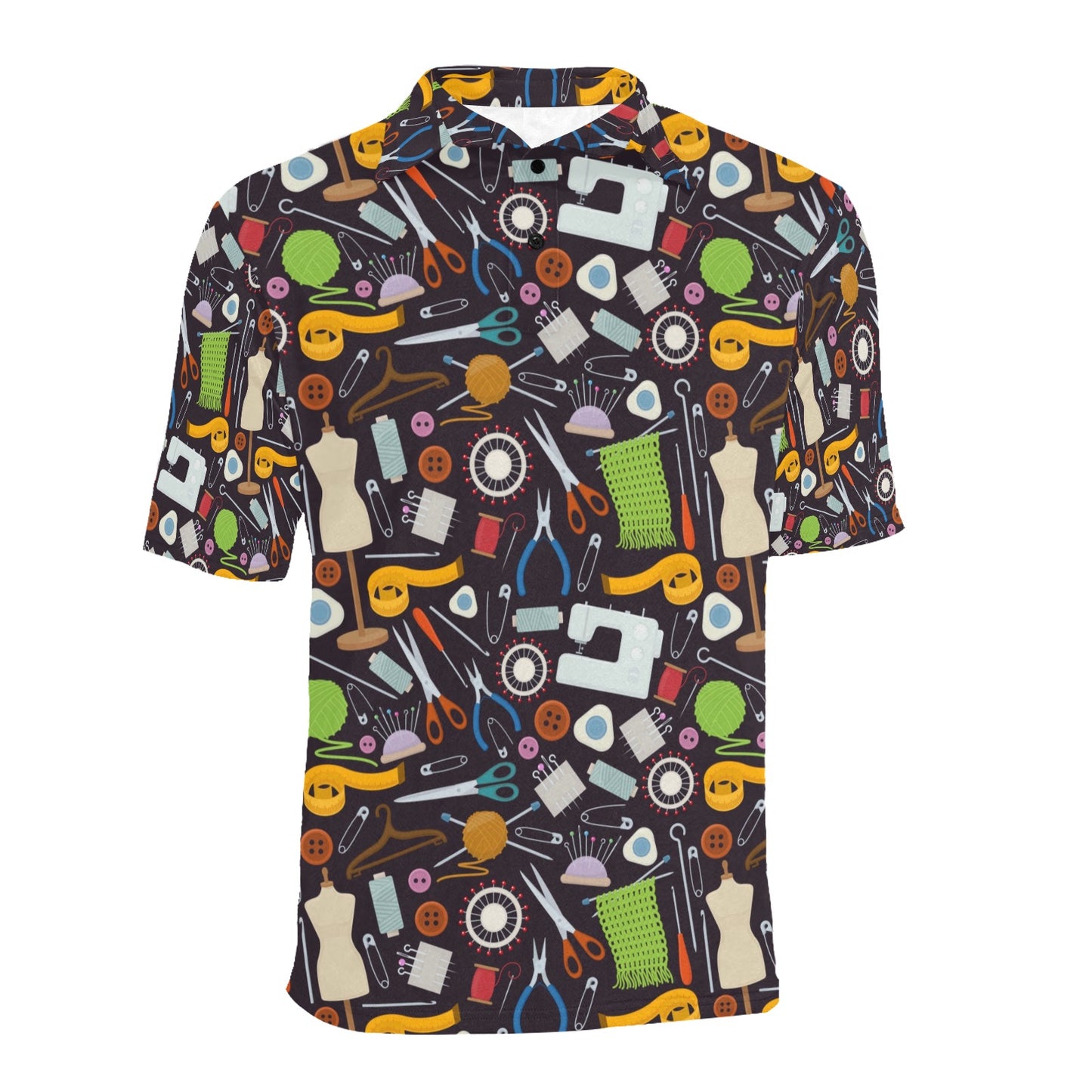 Sewing Equipment Print Design LKS308 Men Polo Shirt