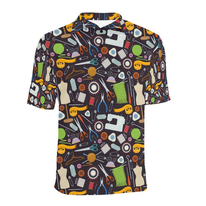 Sewing Equipment Print Design LKS308 Men Polo Shirt