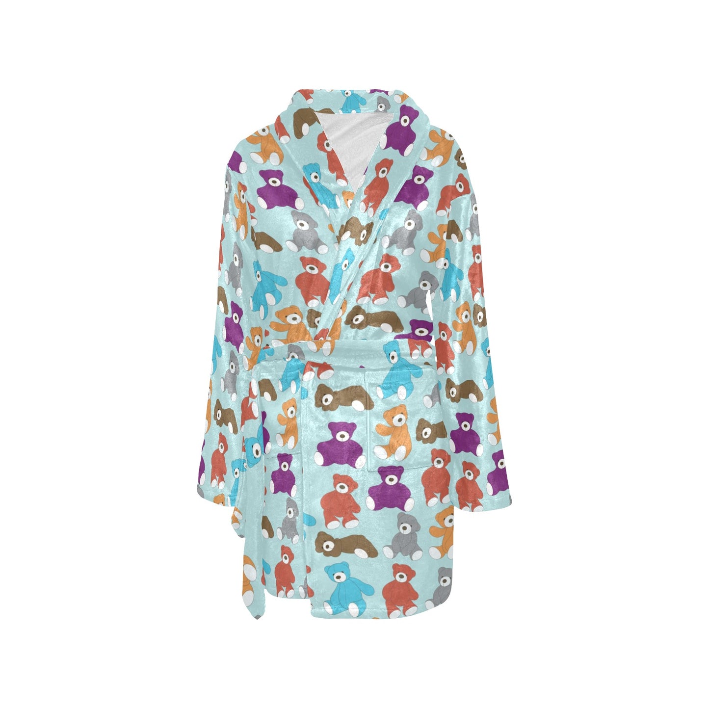 Bear Cute Pattern Print Design 03 Women's Fleece Robe