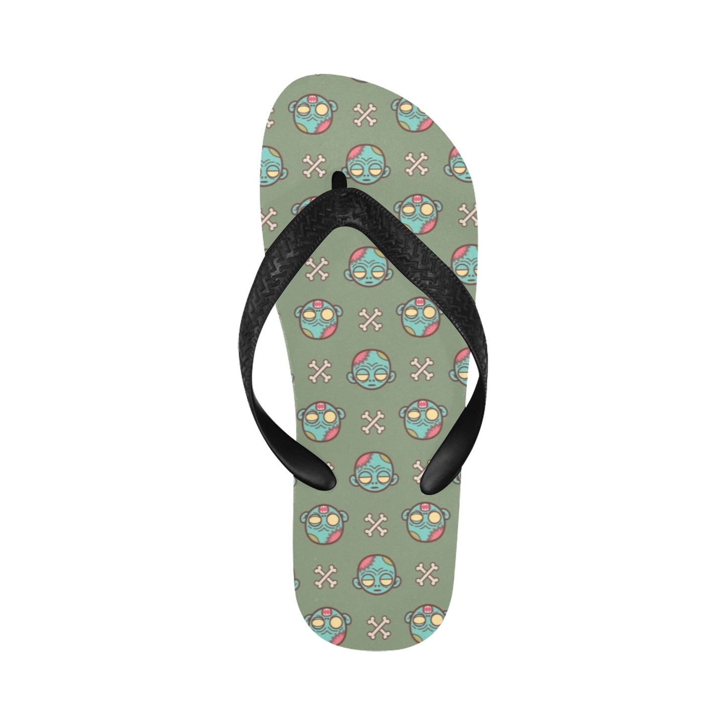 Zombie Print Design LKS301 Flip Flops