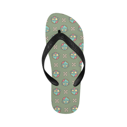 Zombie Print Design LKS301 Flip Flops