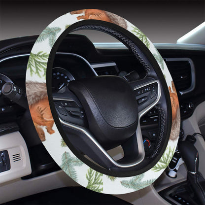 Squirrel Print Design LKS308 Steering Wheel Cover with Elastic Edge