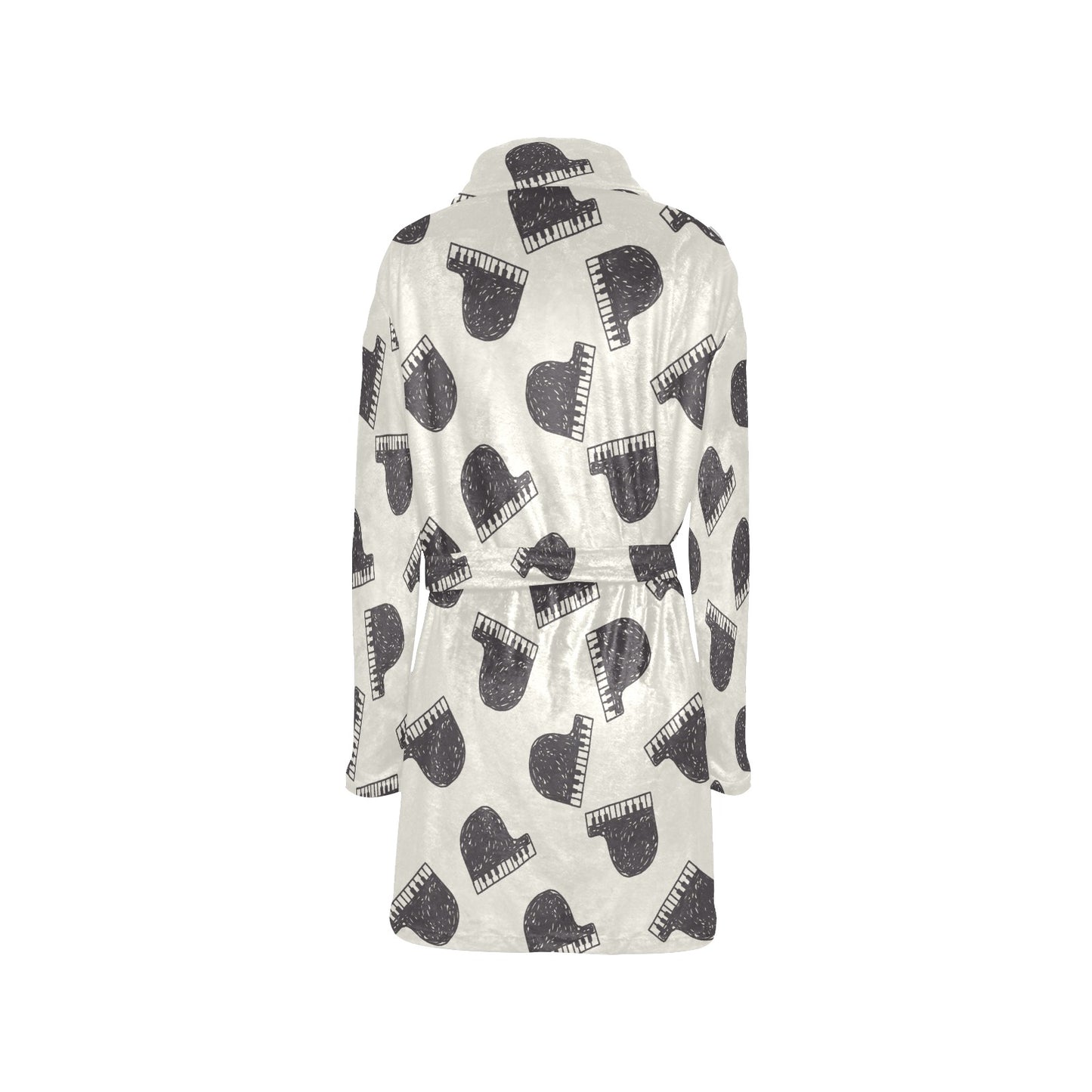 Piano Pattern Print Design 04 Women's Fleece Robe
