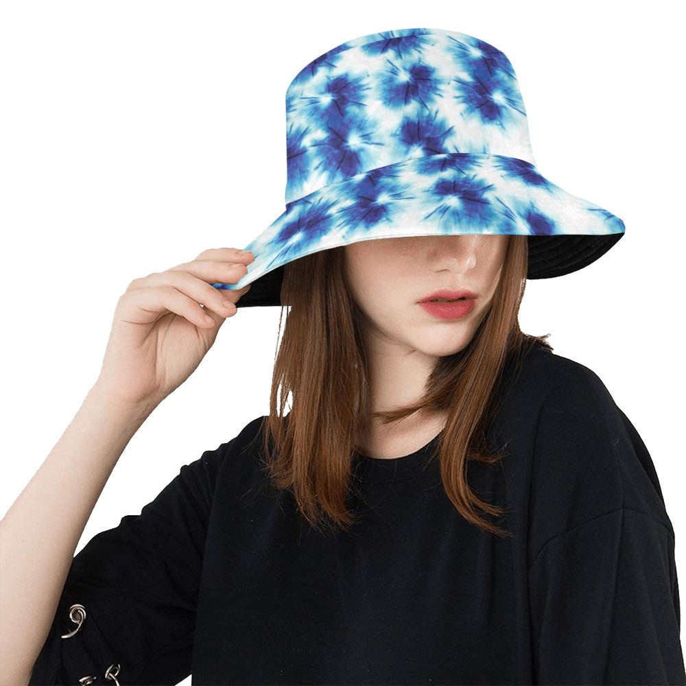 Tie Dye Blue Print Design LKS305 Unisex Bucket Hat