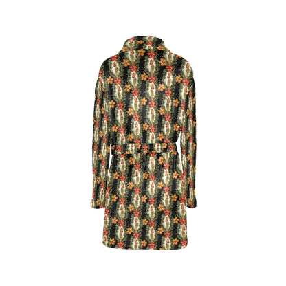 Hawaiian Flower Hula Hibiscus Print Women's Fleece Robe
