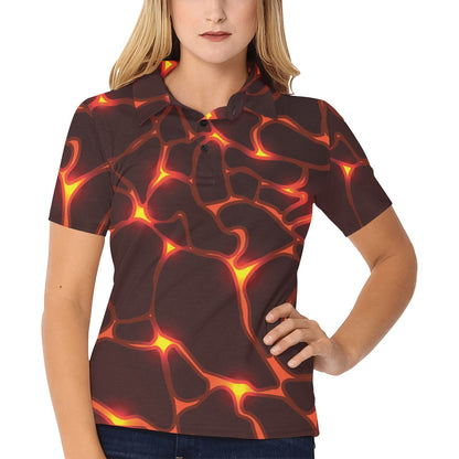 Lava Pattern Print Design 02 Women's Polo Shirt