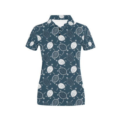 Sea Turtle Print Design LKS3015 Women's Polo Shirt