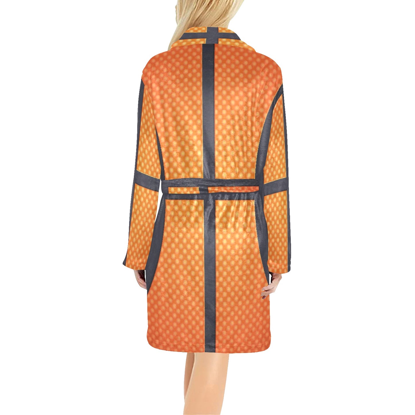 Basketball Texture Print Pattern Women's Fleece Robe