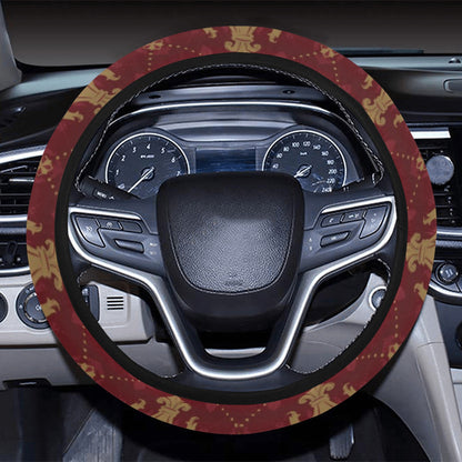 Fleur De Lis Print Design LKS401 Steering Wheel Cover with Elastic Edge