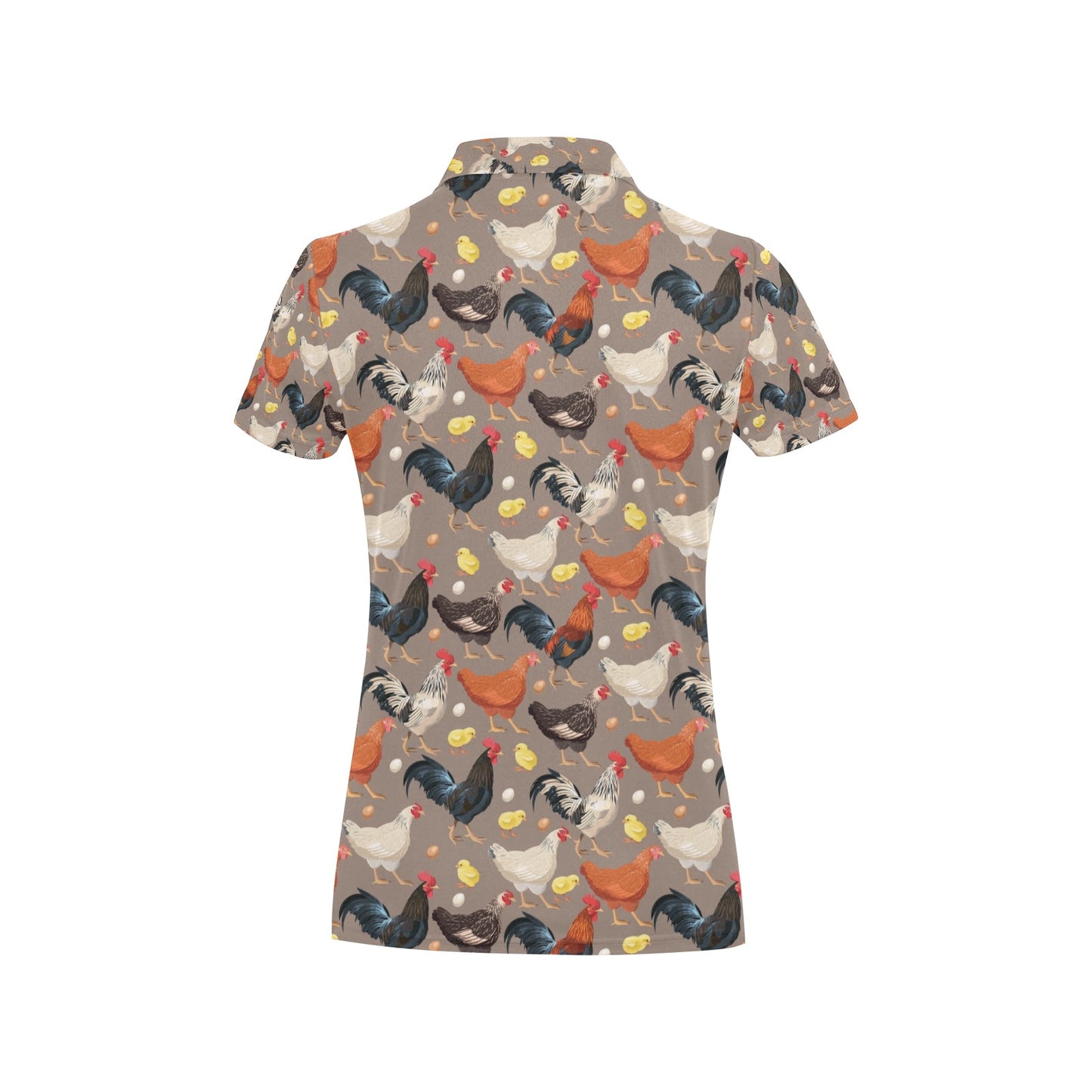 Chicken Evolution Pattern Women's Polo Shirt