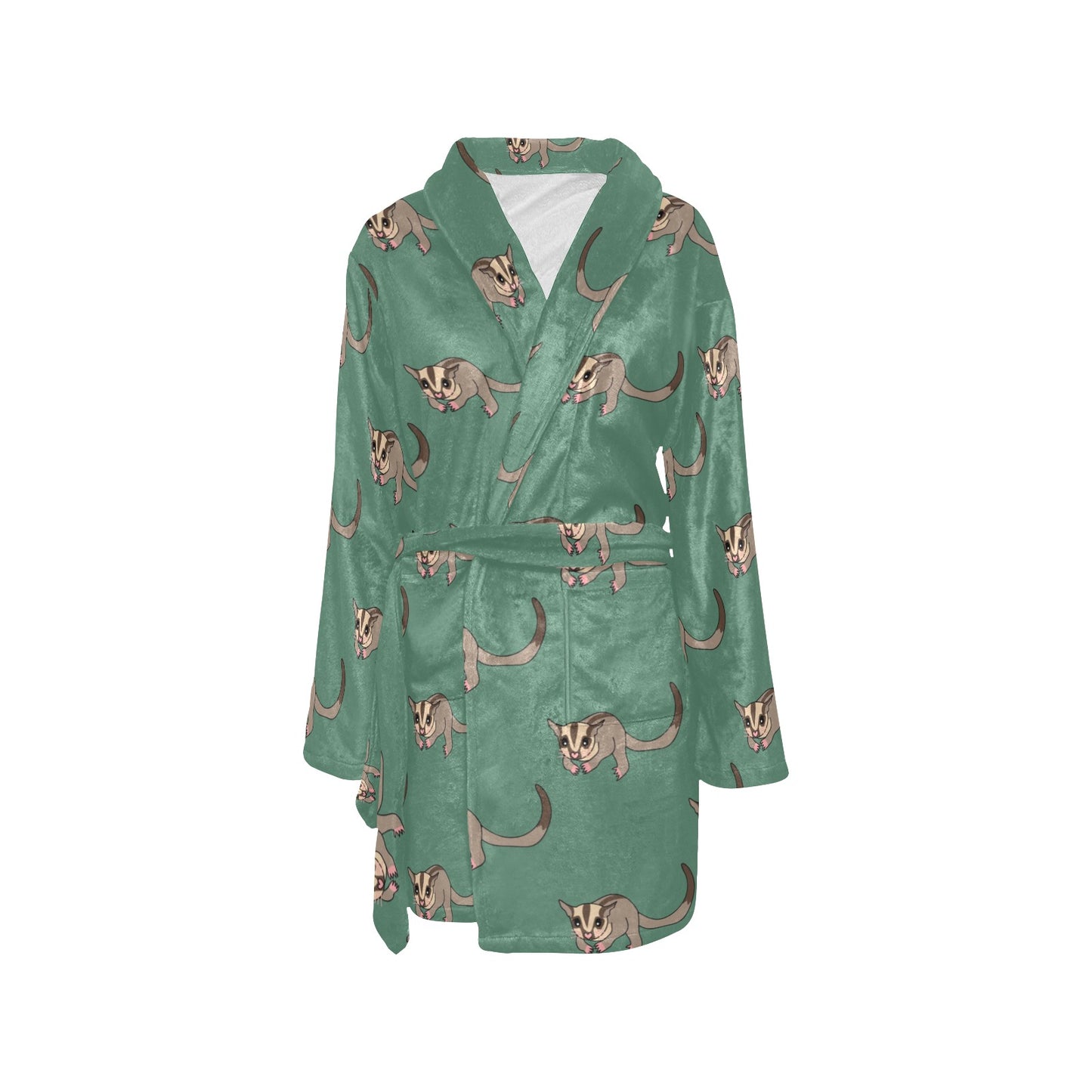 Sugar Glider Pattern Print Design 01 Women's Fleece Robe