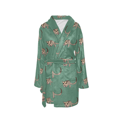 Sugar Glider Pattern Print Design 01 Women's Fleece Robe