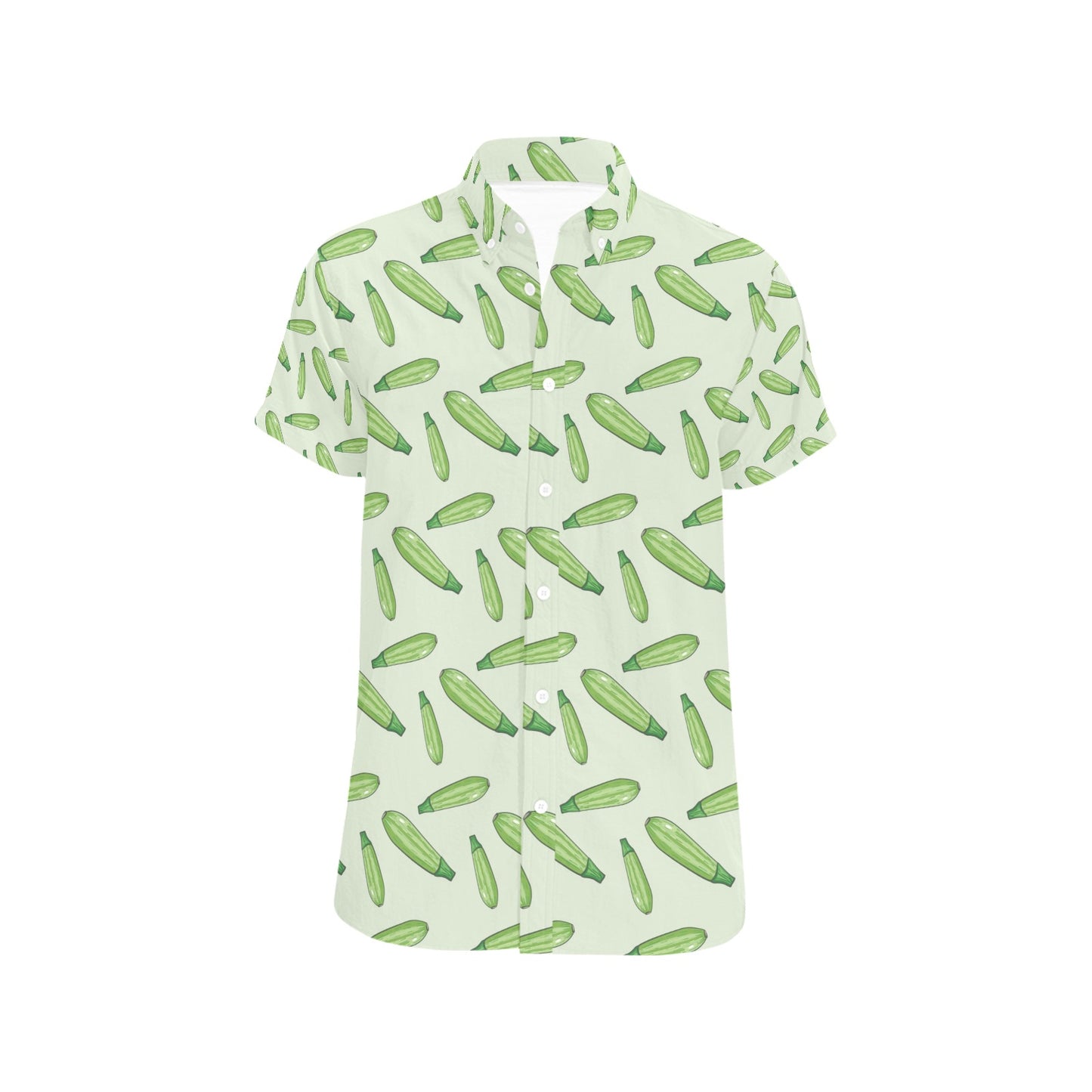 Zucchini Print Design LKS302 Men Short Sleeve Button Up Shirt
