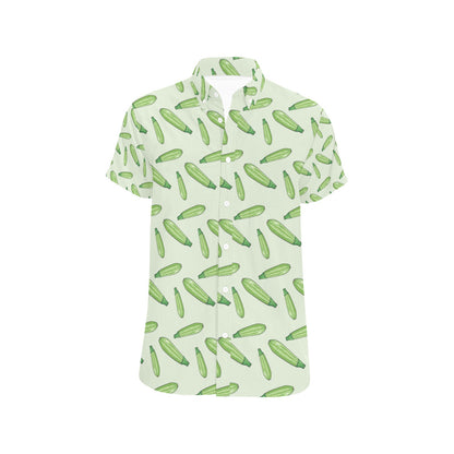 Zucchini Print Design LKS302 Men Short Sleeve Button Up Shirt