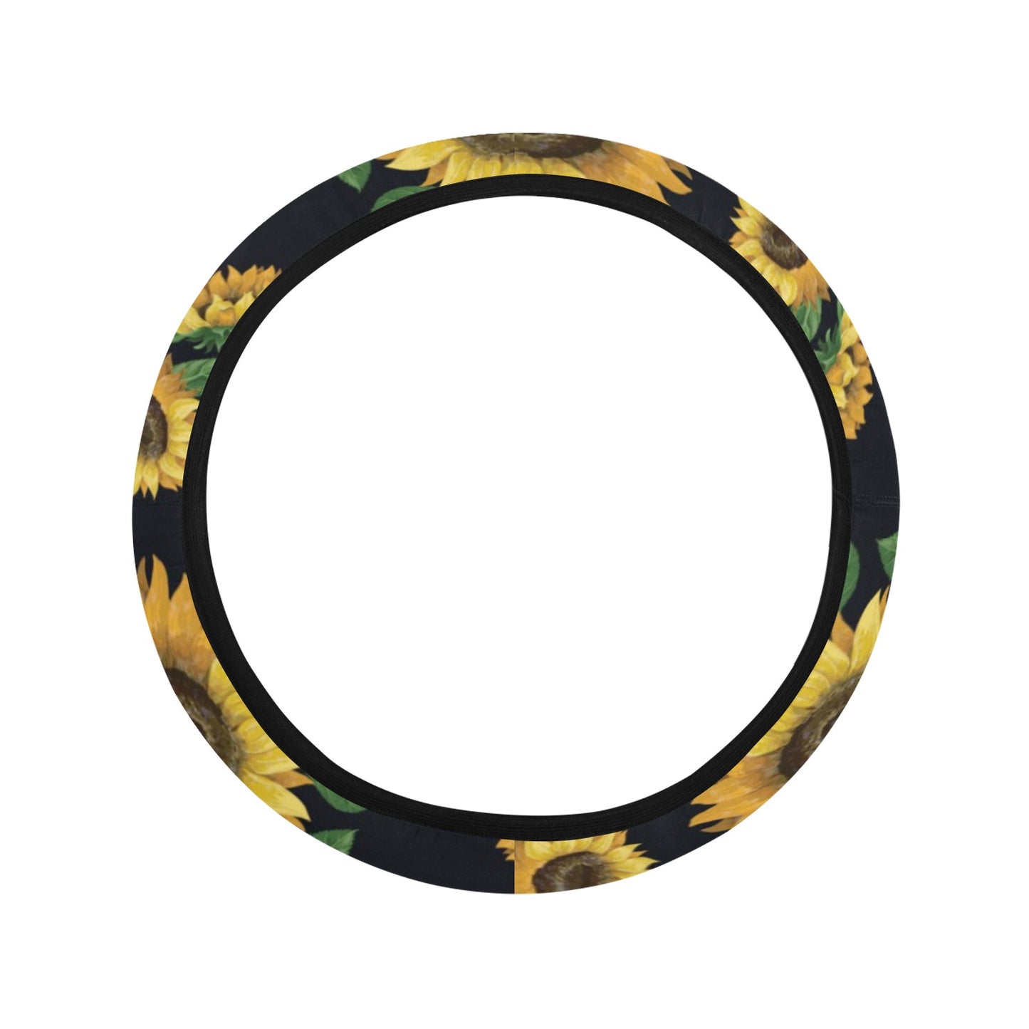 Sunflower Print Design LKS306 Steering Wheel Cover with Elastic Edge