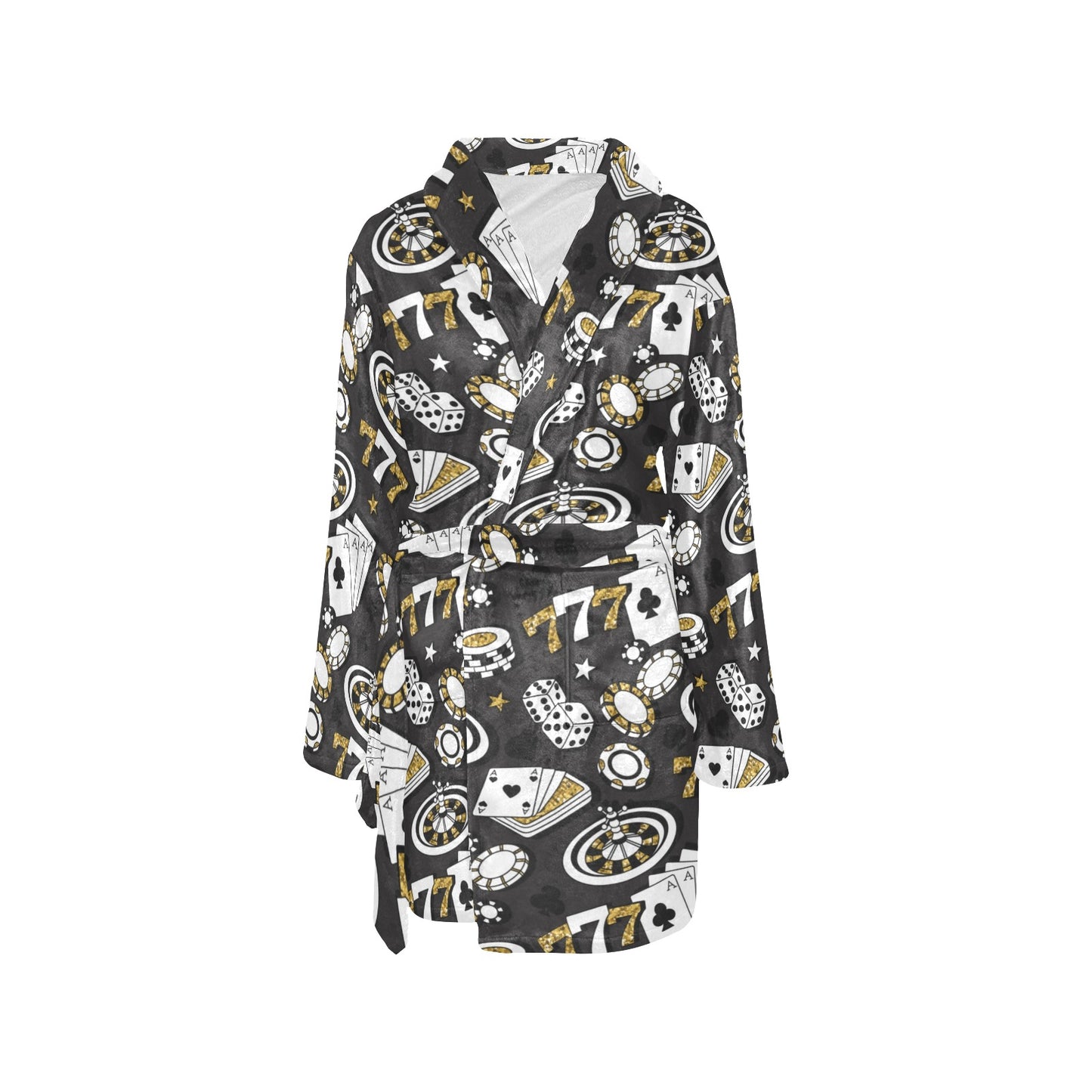 Casino Pattern Print Design 05 Women's Fleece Robe