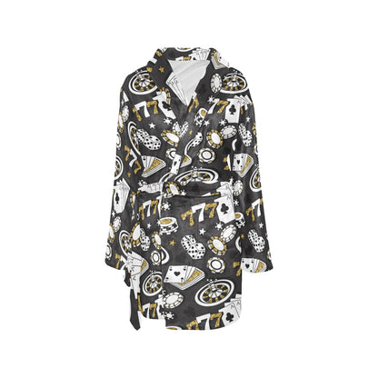 Casino Pattern Print Design 05 Women's Fleece Robe