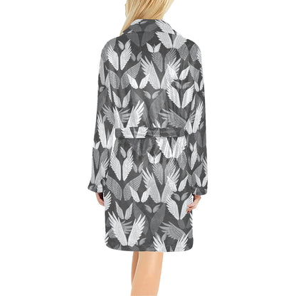 Angel Wings Pattern Design Themed Print Women's Fleece Robe