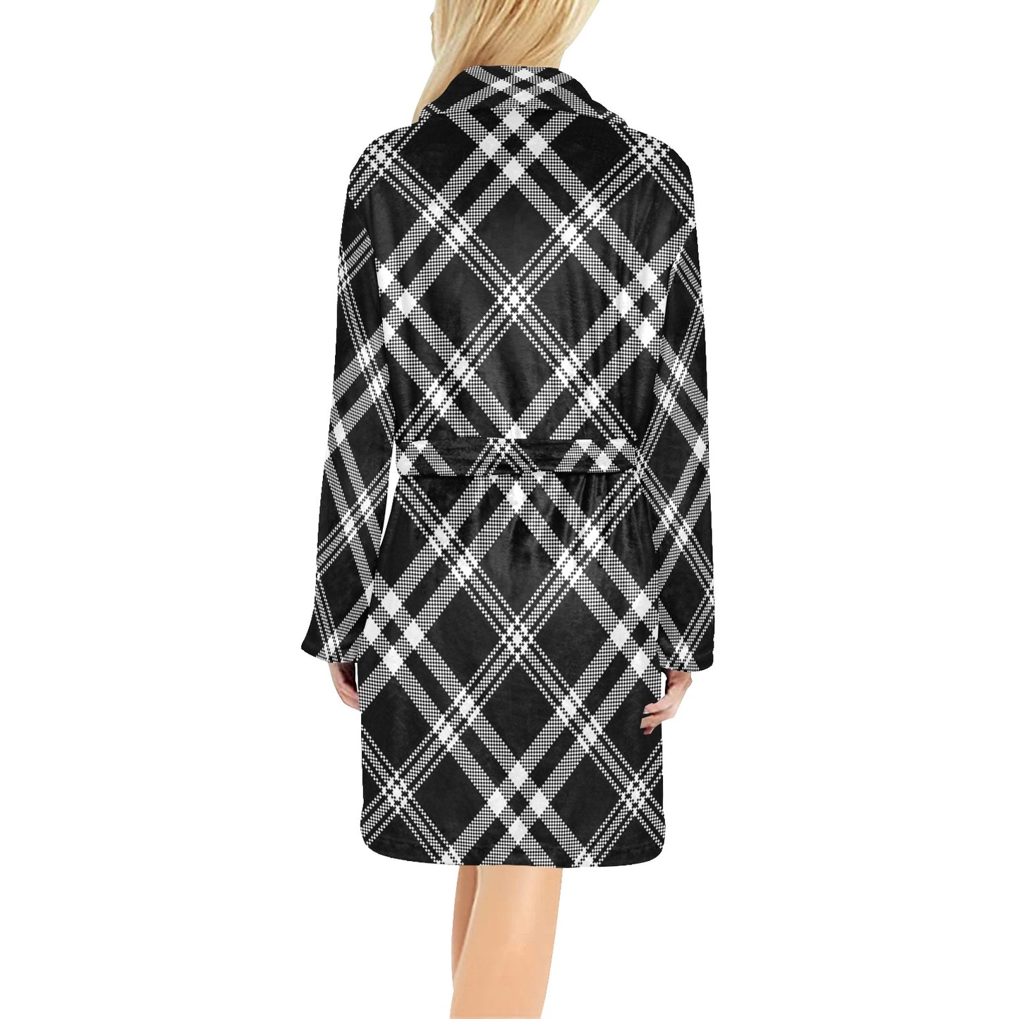 Madras Pattern Print Design 03 Women's Fleece Robe