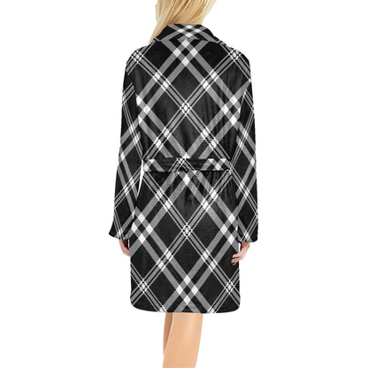Madras Pattern Print Design 03 Women's Fleece Robe