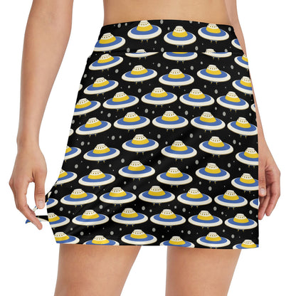 UFO Print Design LKS303 17" Golf & Pickleball Skort with Pockets