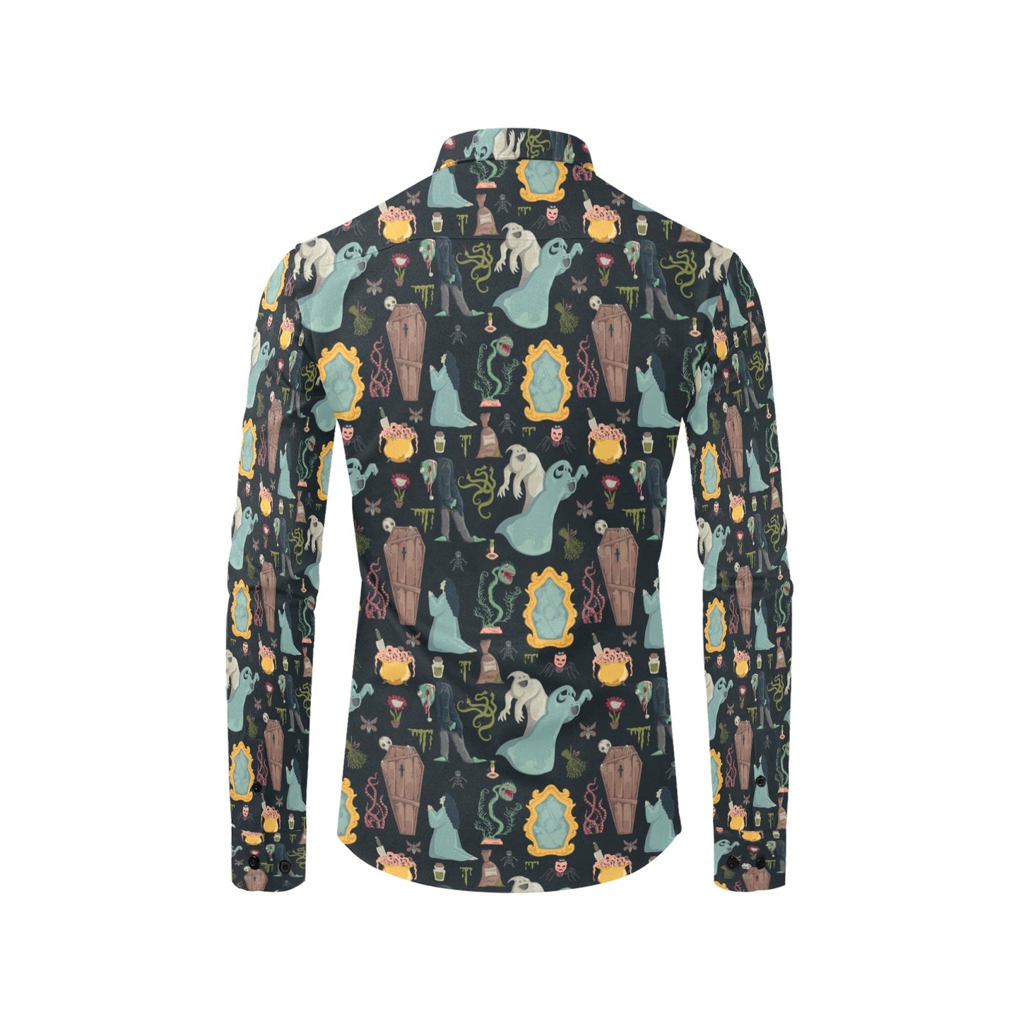 Creepy Print Design LKS303 Men's Long Sleeve Dress Shirt