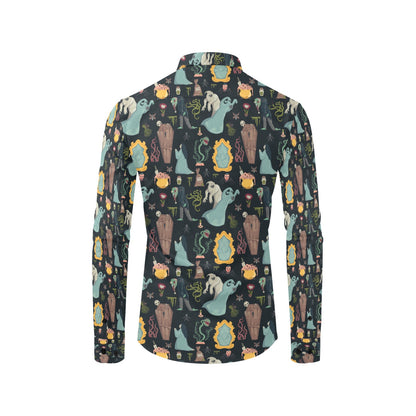 Creepy Print Design LKS303 Men's Long Sleeve Dress Shirt