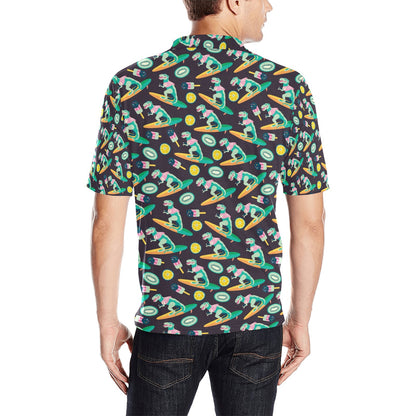 Surfboard T Rex Print Design LKS301 Men Polo Shirt