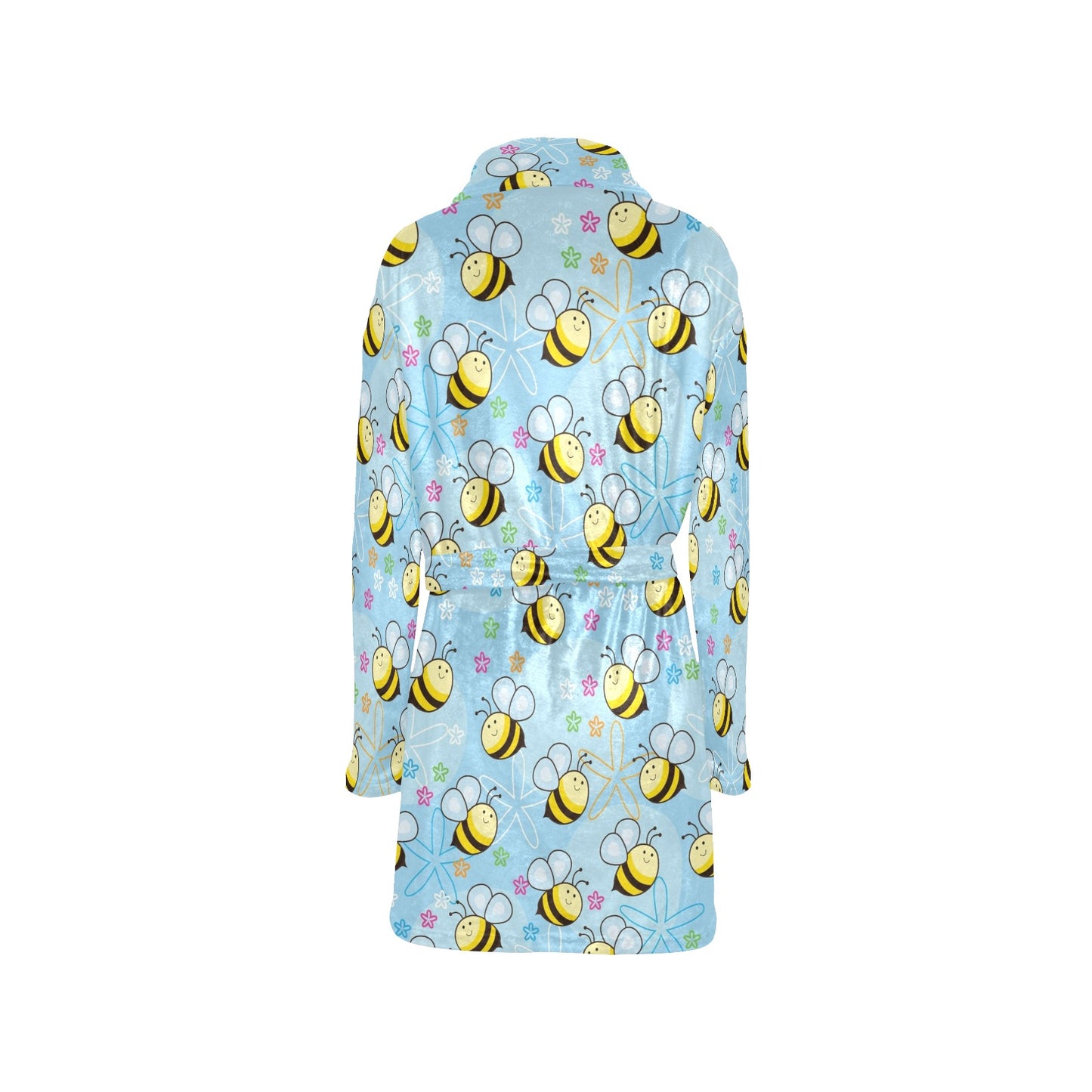 Bee Pattern Print Design BEE03 Women's Fleece Robe