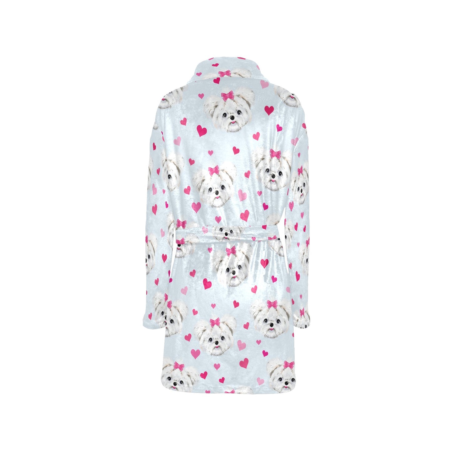 Maltese Pattern Print Design 03 Women's Fleece Robe