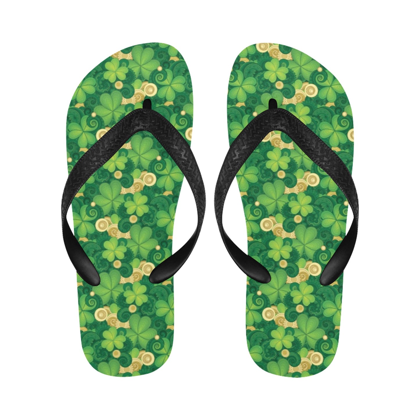 Shamrock Print Design LKS301 Flip Flops