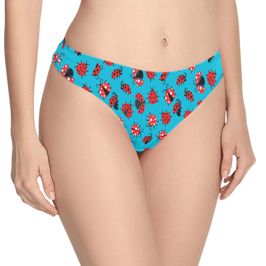 Ladybug Action Print Pattern Women's Thongs