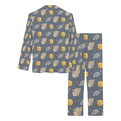 Safari Elephant Lion Print Design LKS303 Women's Long Pajama Set