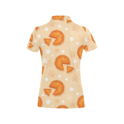 Pie Pattern Print Design A01 Women's Polo Shirt