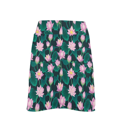 Water Lily Print Design LKS302 17" Golf & Pickleball Skort with Pockets