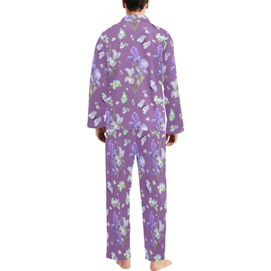 Iris Pattern Print Design IR09 Men's Long Pajama Set