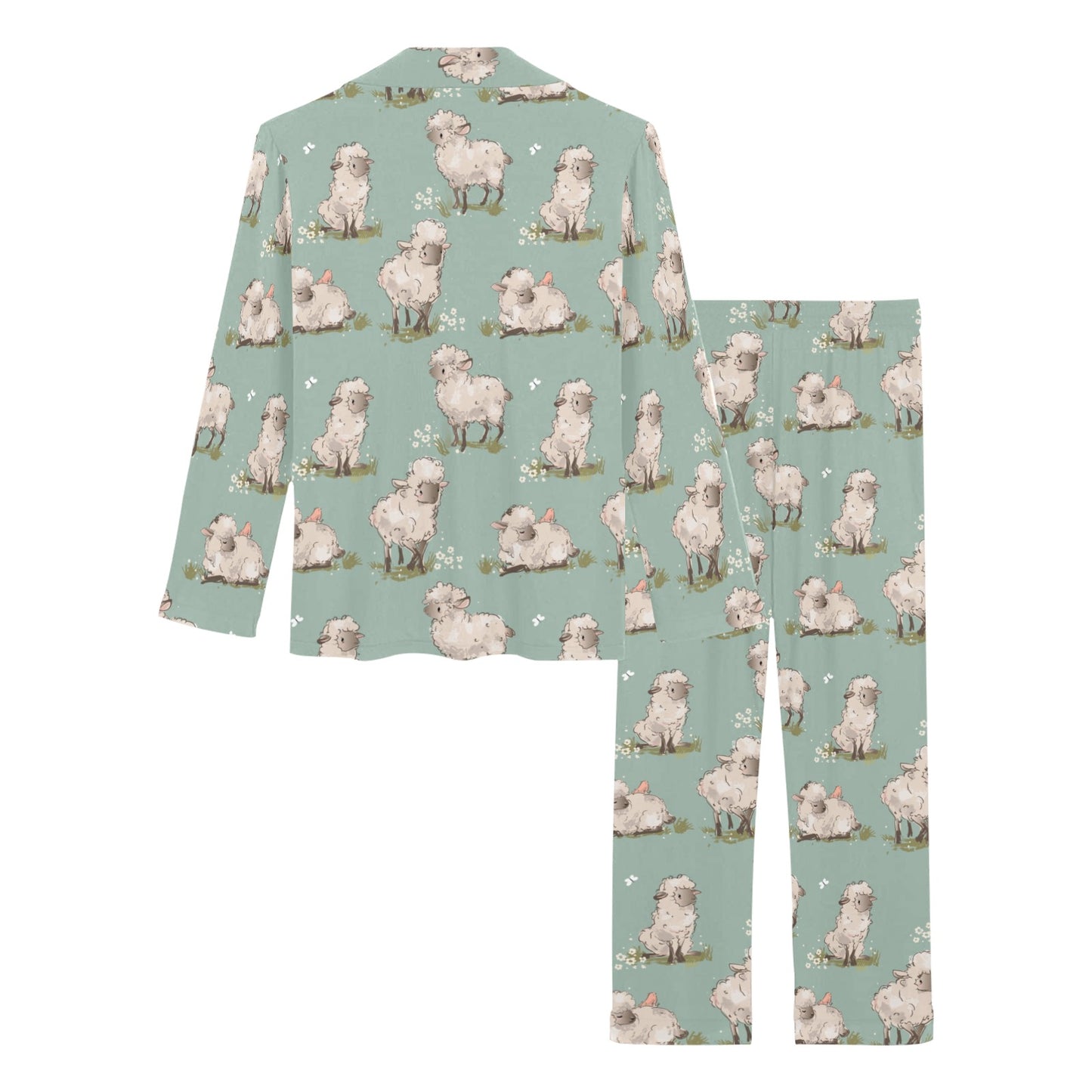 Sheep Print Design LKS405 Women's Long Pajama Set