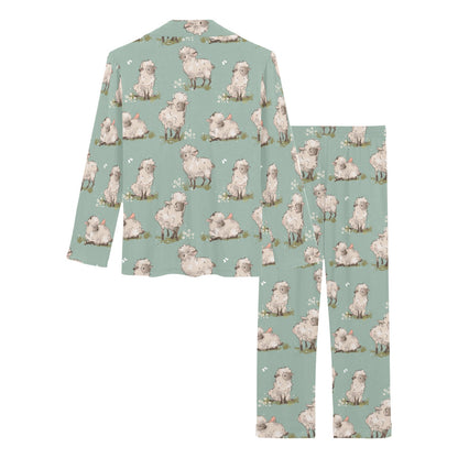 Sheep Print Design LKS405 Women's Long Pajama Set
