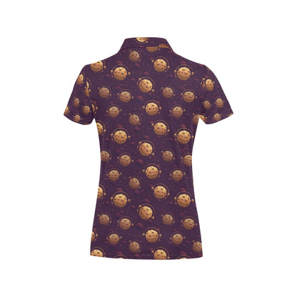 Cookie Pattern Print Design 03 Women's Polo Shirt