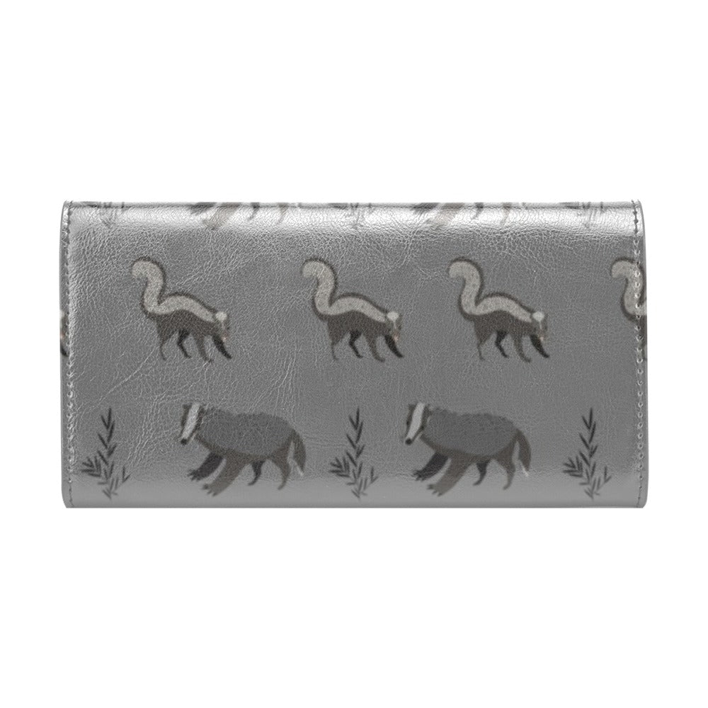 Skunk Print Design LKS301 Women's Trifold Wallet